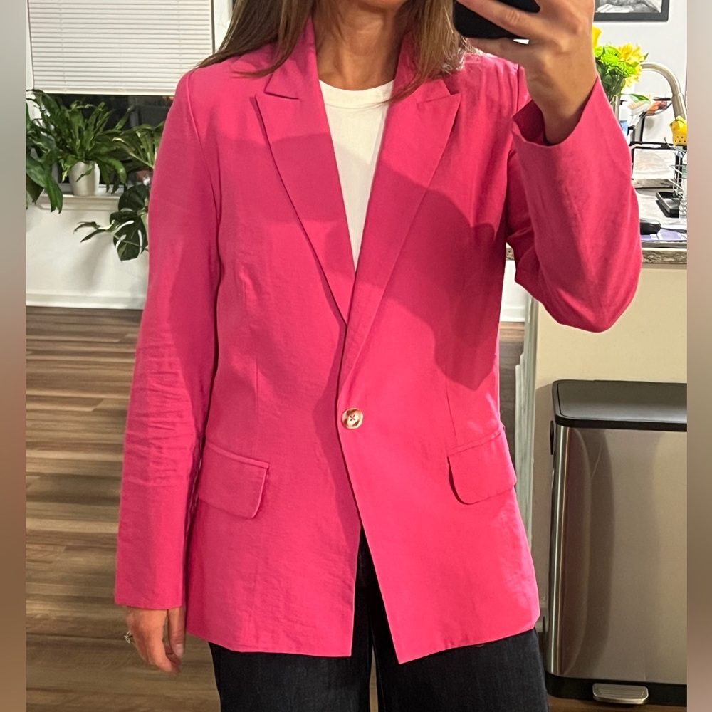 Wayf Fuchsia Boyfriend Blazer